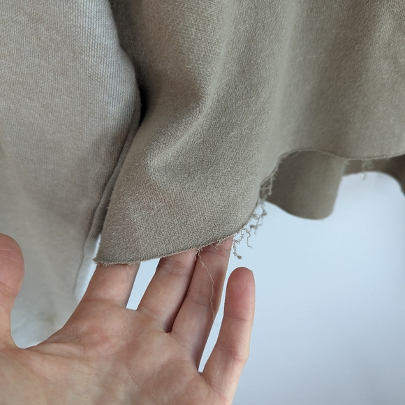 Early 2000s Grunge Cropped Polo Neck Color Blocked Beige Sweater - Picture 6 of 8